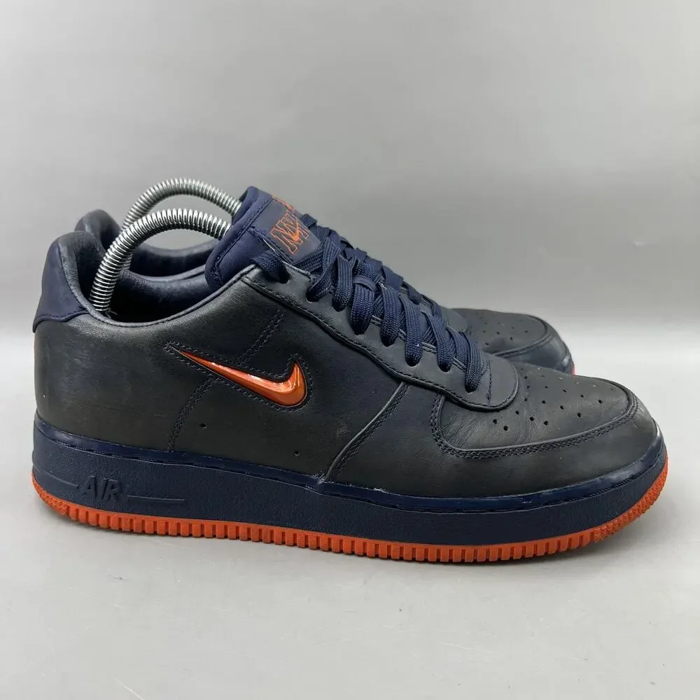 Nike Air Force 1 Low NYC's Finest Shoes Men Size 10 Blue Orange Leather Sneakers
